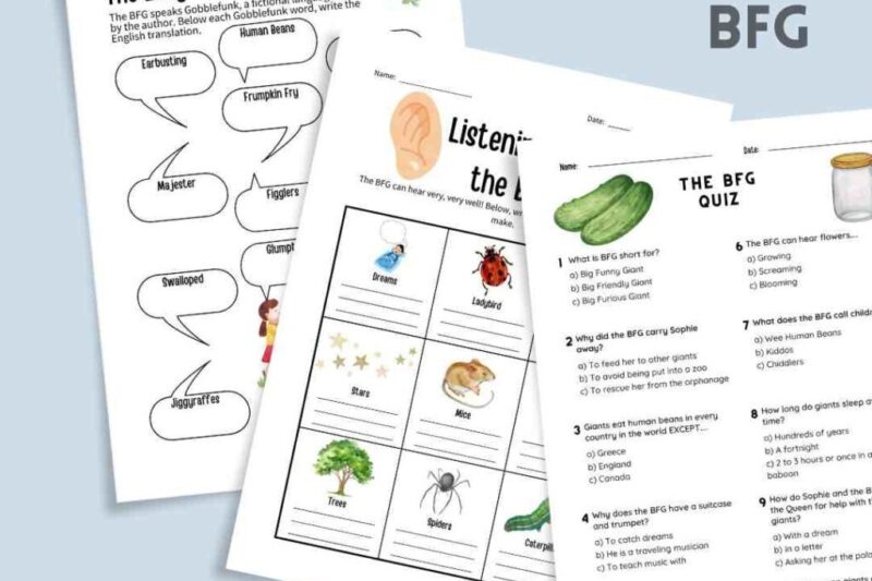 The Bfg Free Printable Worksheets