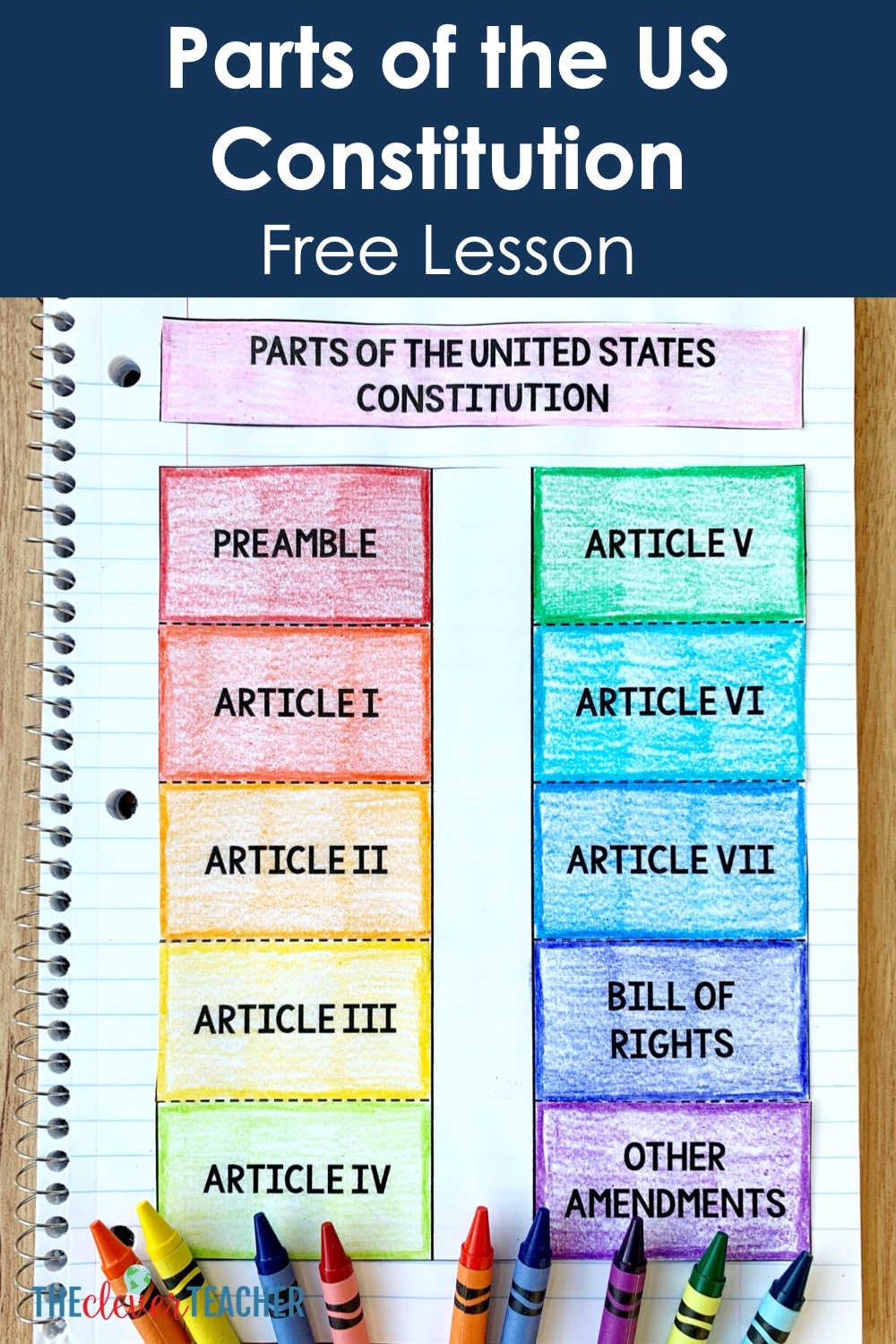 The Parts Of The US Constitution Free Lesson The Clever Teacher