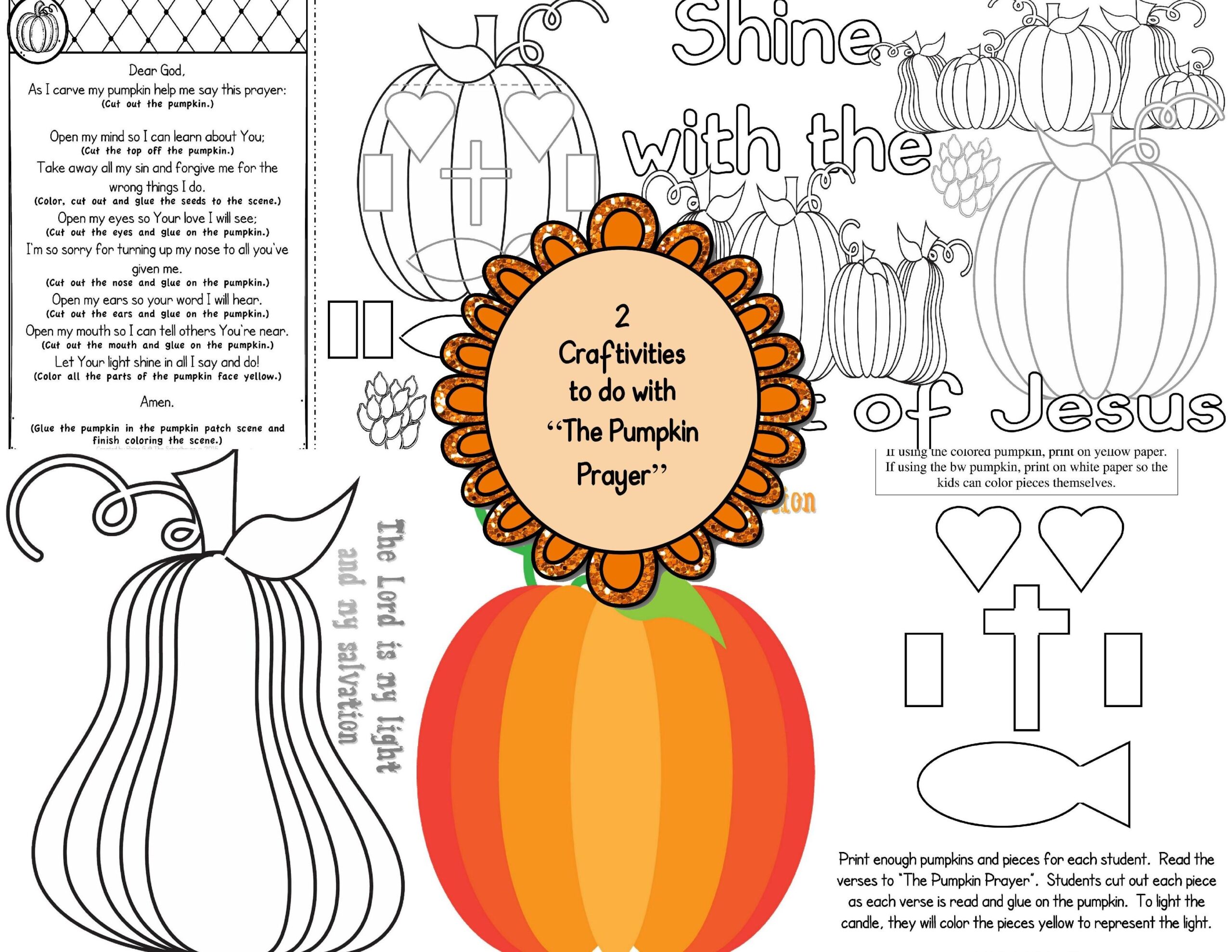The Pumpkin Prayer Activity Pack Classful