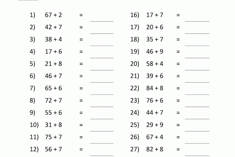 Free Printable 3rd Grade Addition Worksheets