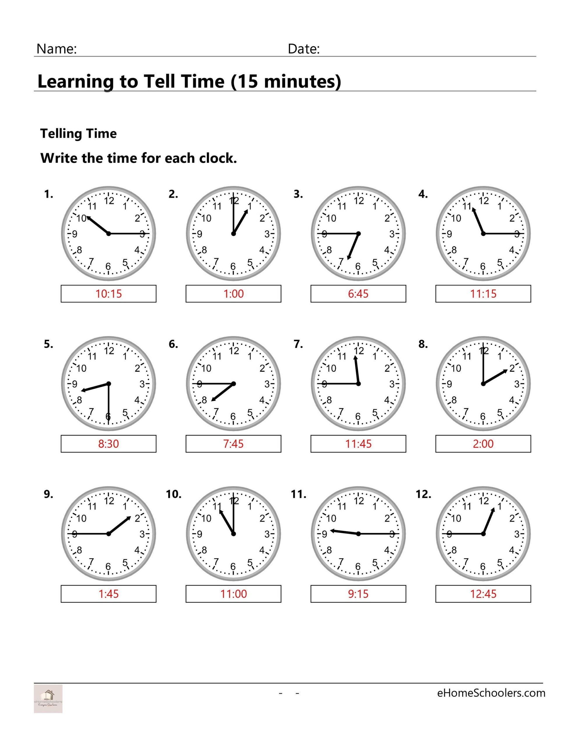 Time And Money Math Worksheets For 1st And 2nd Grade With Answer 