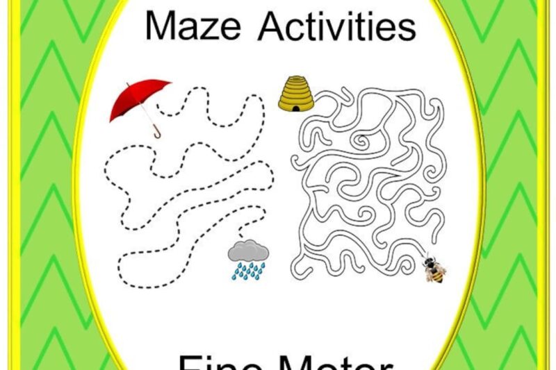 Fine Motor Precision Maze Worksheets