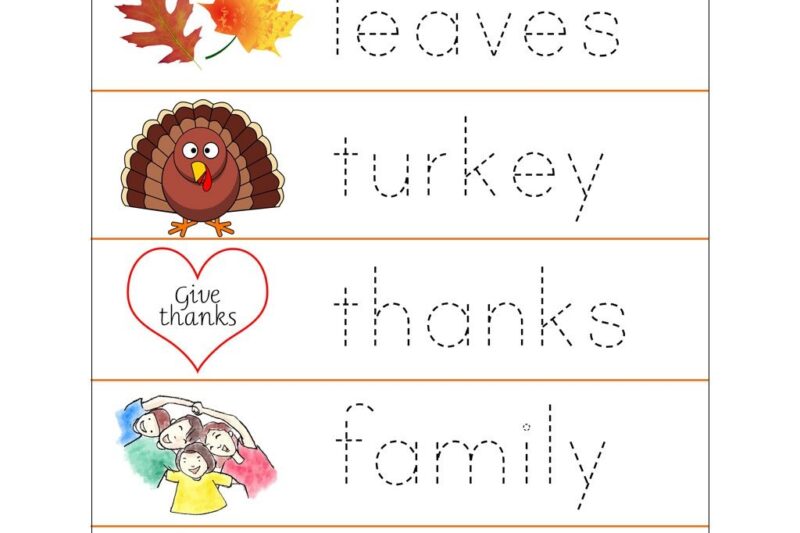 Fall Tracing For Preschoolers Printables