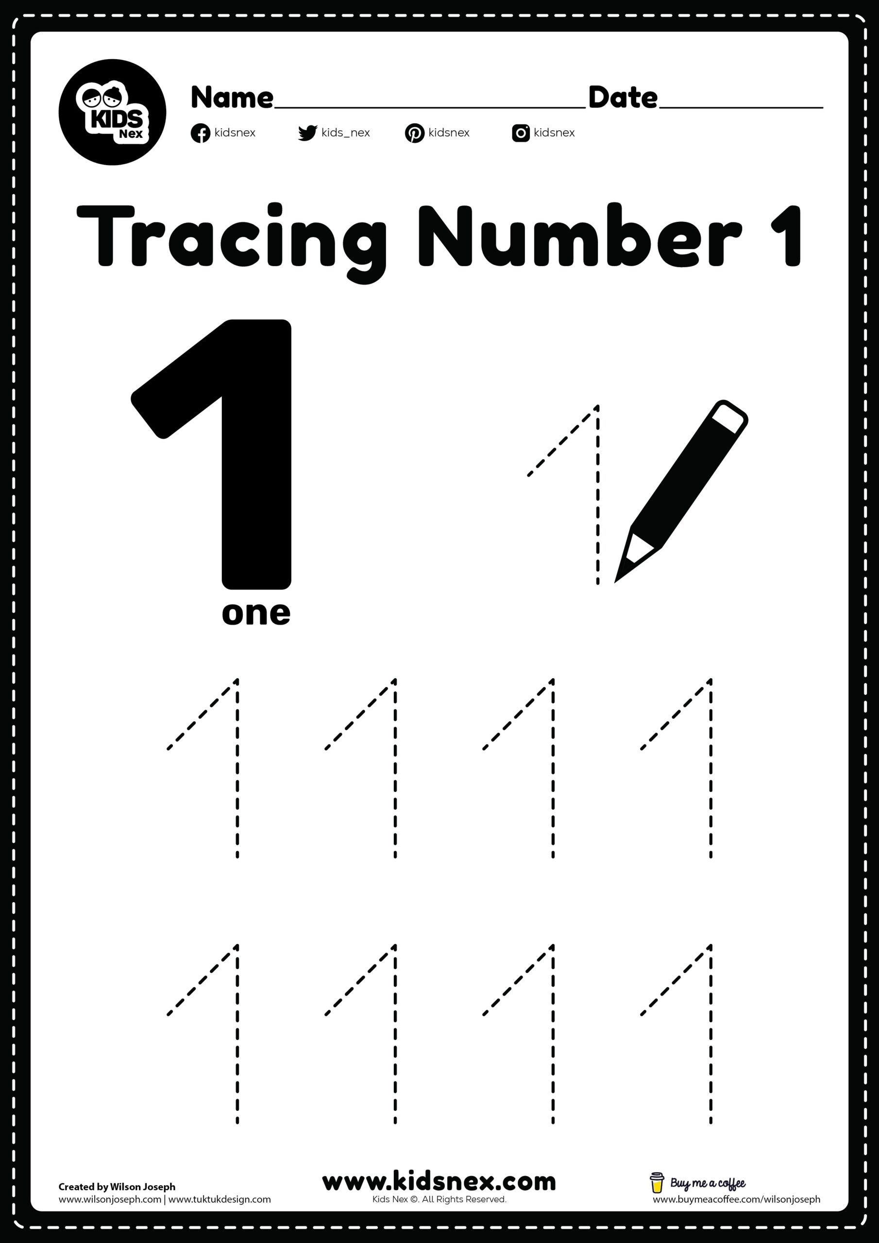 Tracing Number 1 KidsNex
