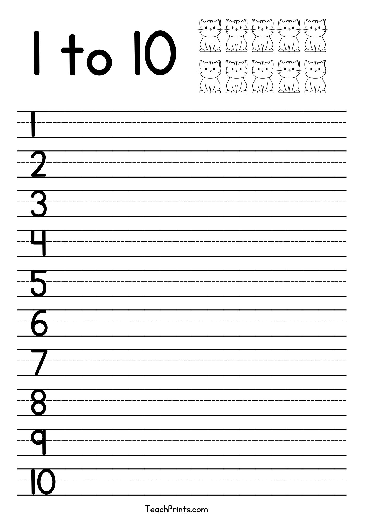 Free Printable Numbers 1-20 Worksheets