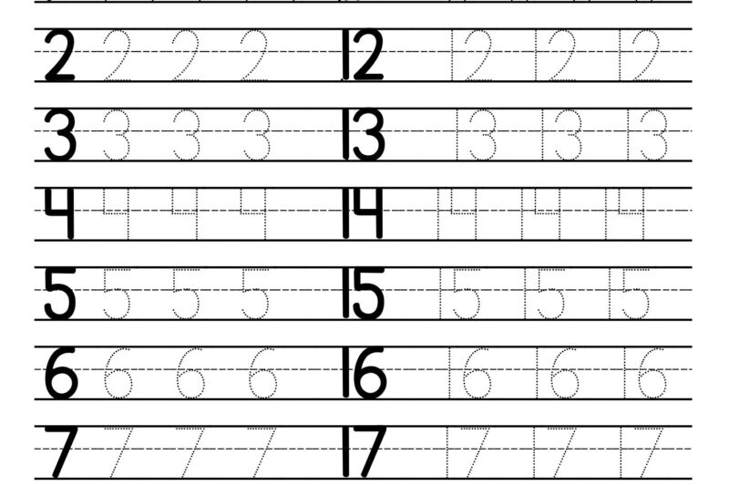 Free Printable Numbers 1-20 Worksheets