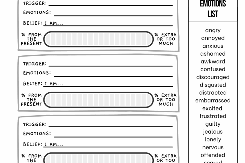 Free Printable Identifying Triggers Worksheets