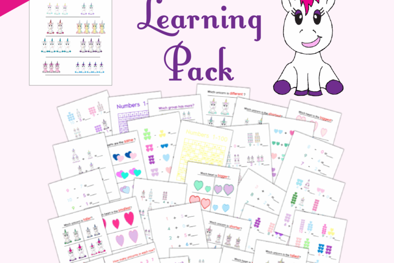 Kindergarten Unicorn Math Worksheets