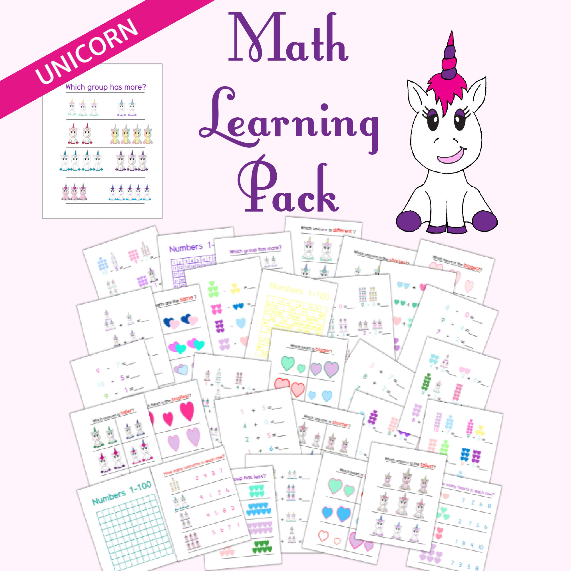 Unicorn Math Pack No YOU Need To Calm Down 