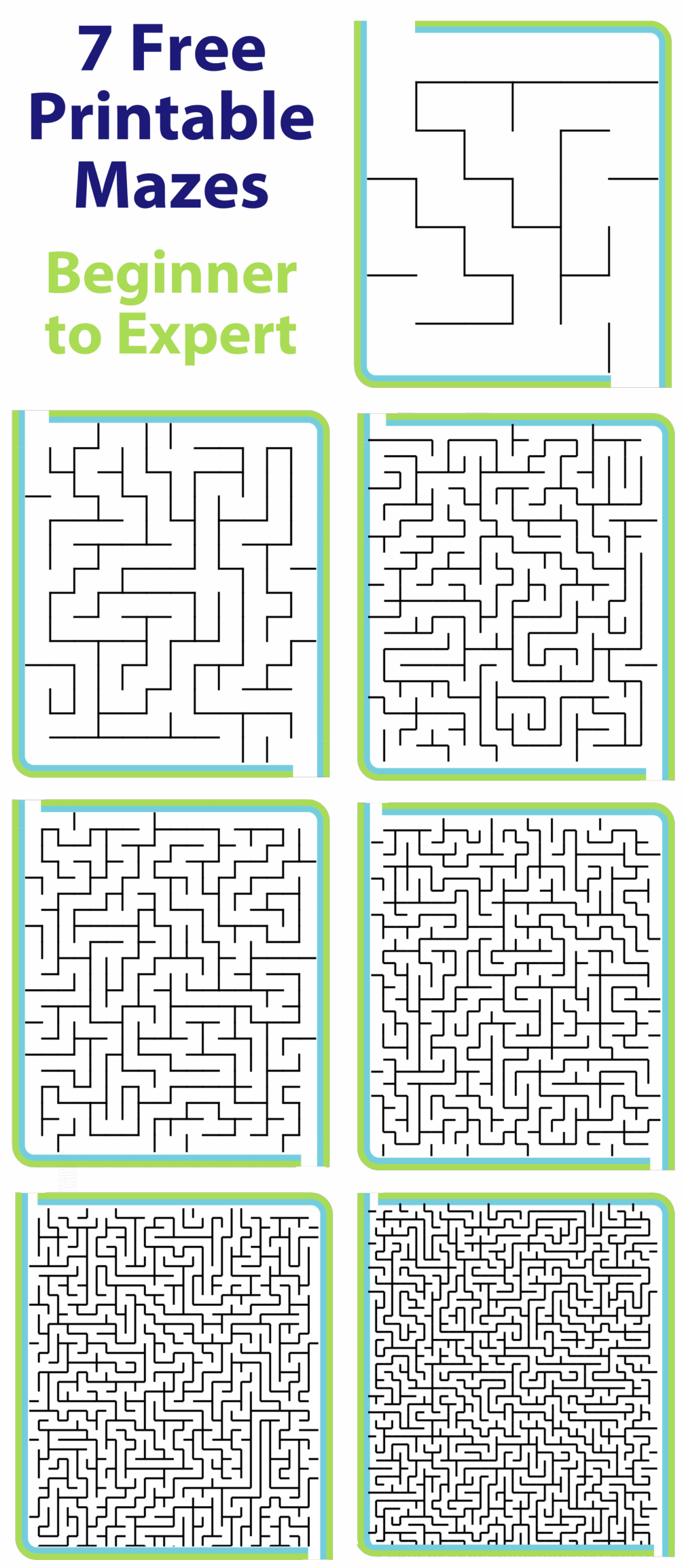 Unlimited Printable Mazes Beginner To Expert