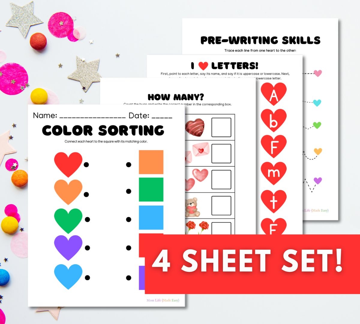 Free Kindergarten Valentines Printable Worksheets