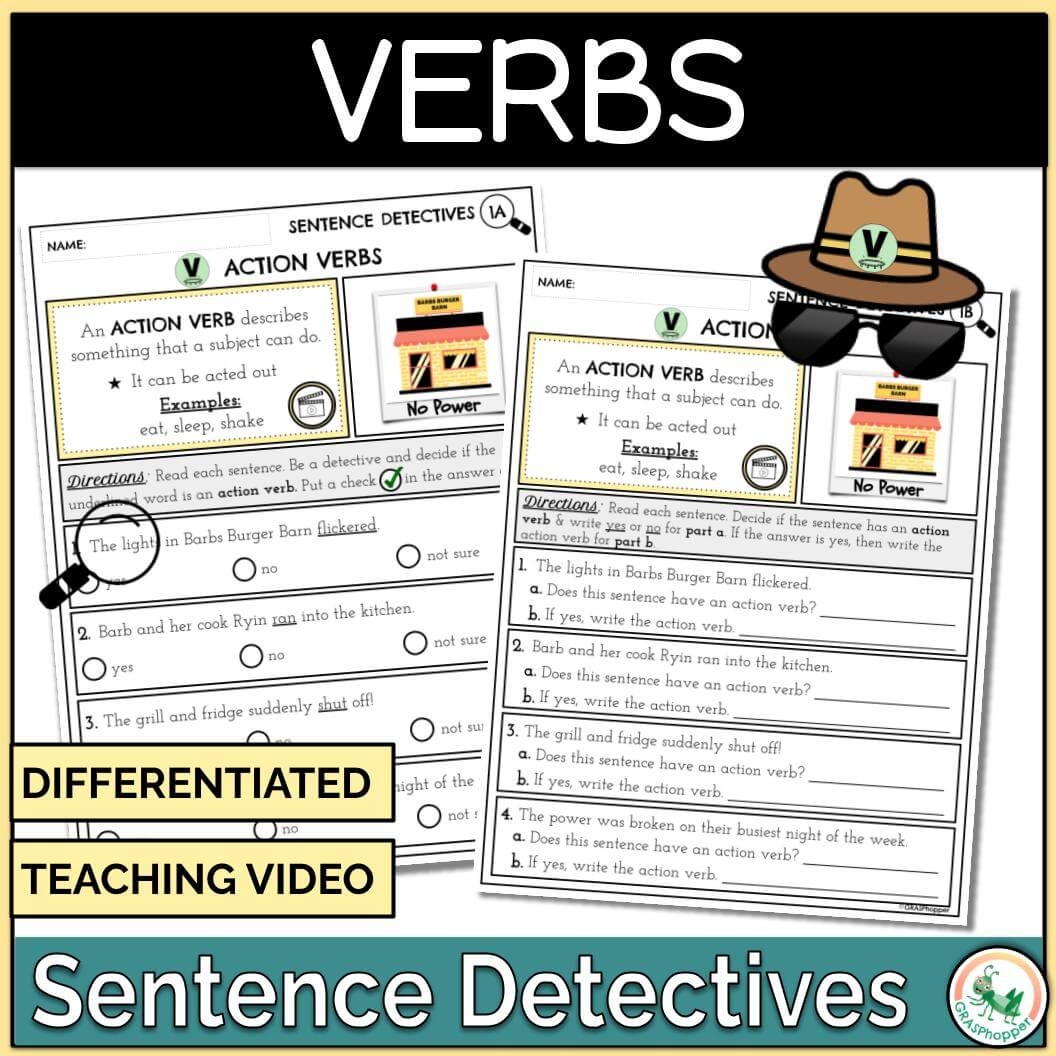 Verbs In A Sentence Helping Linking And Action Verbs Resource GRASPhopper Learning