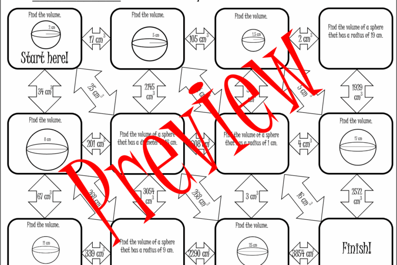 Volume Maze Worksheet Answers