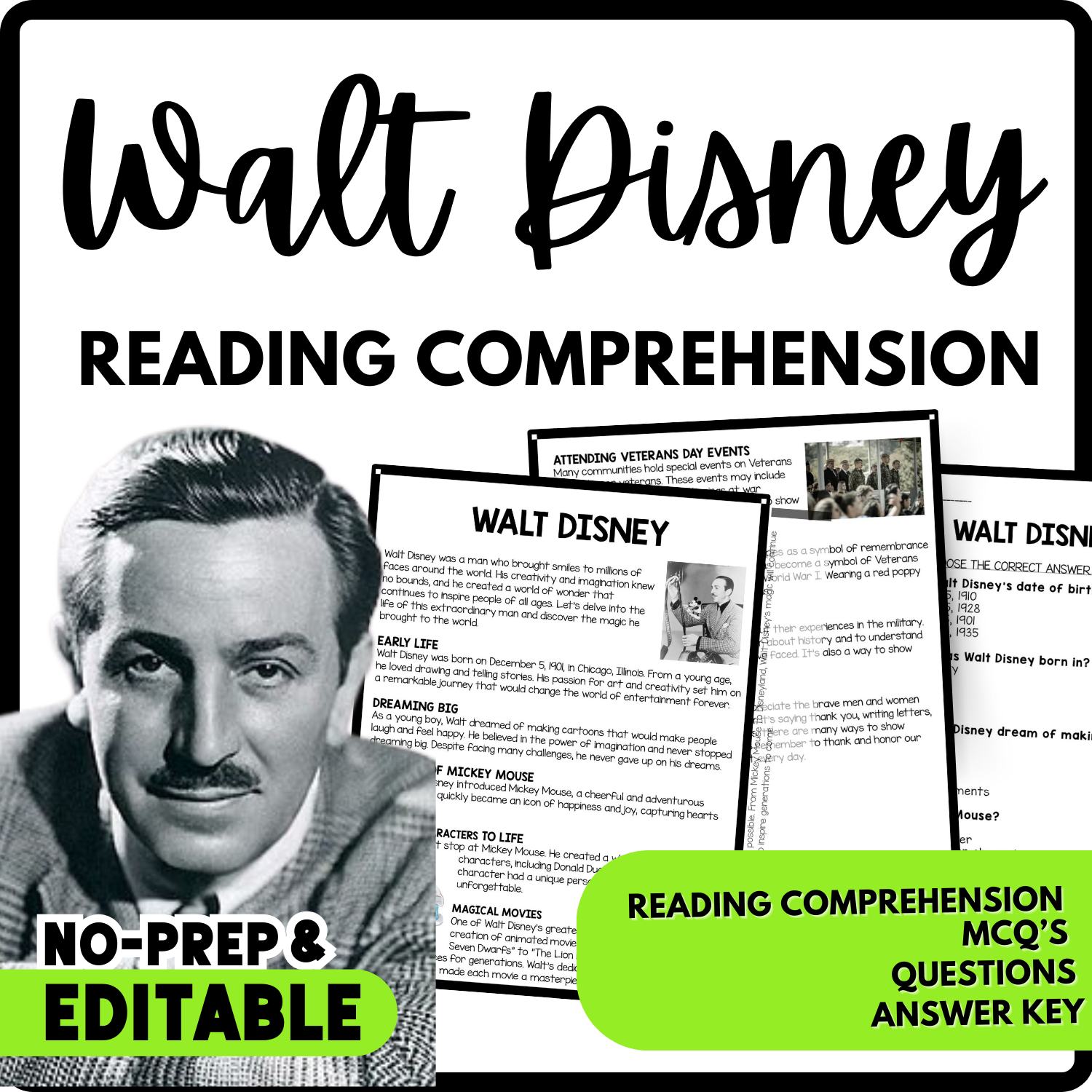 Disney Reading Comprehension Worksheets