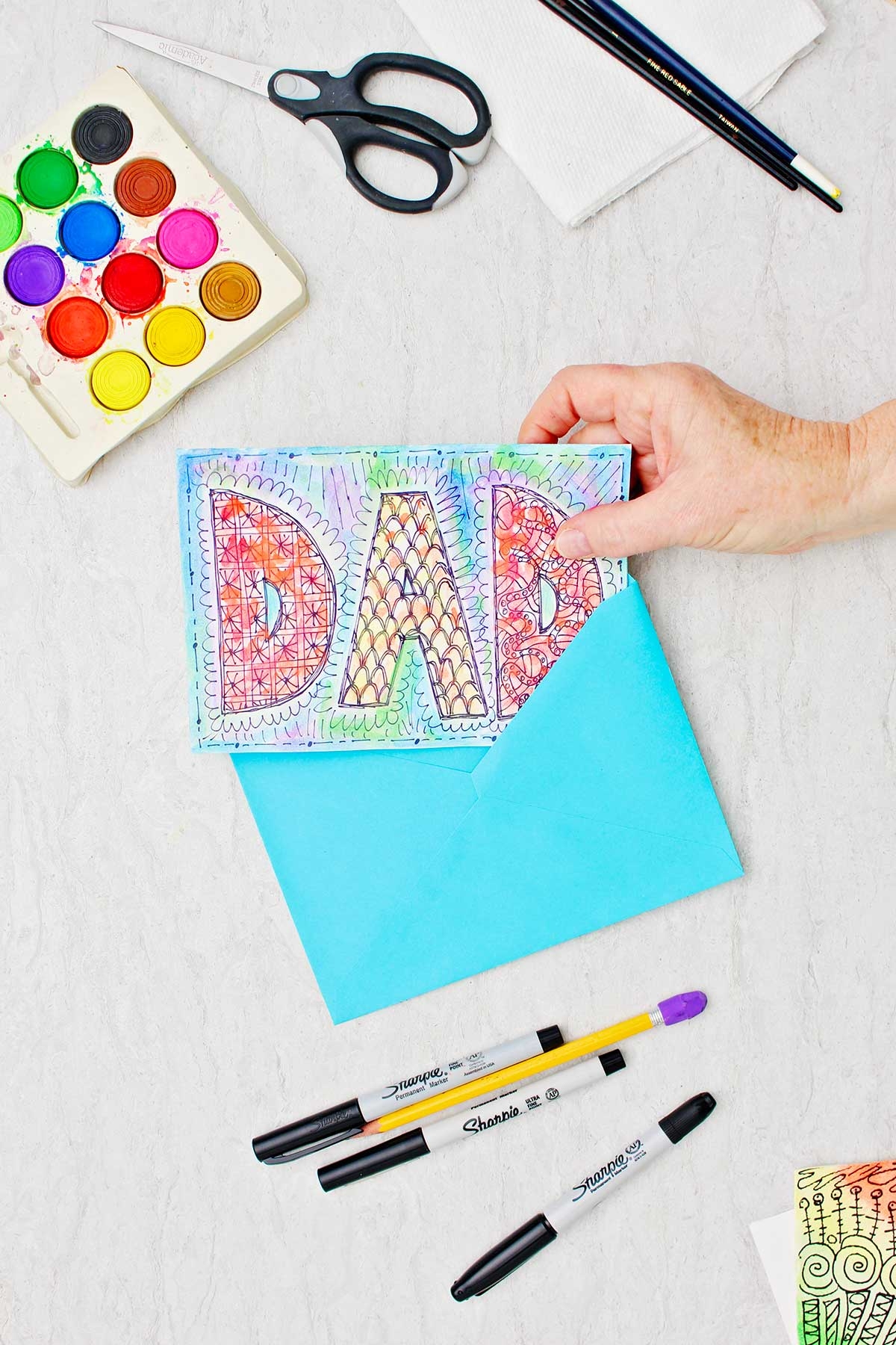 Watercolor Doodle Card Ideas For Father s Day U0026 More Welcome To Nana s