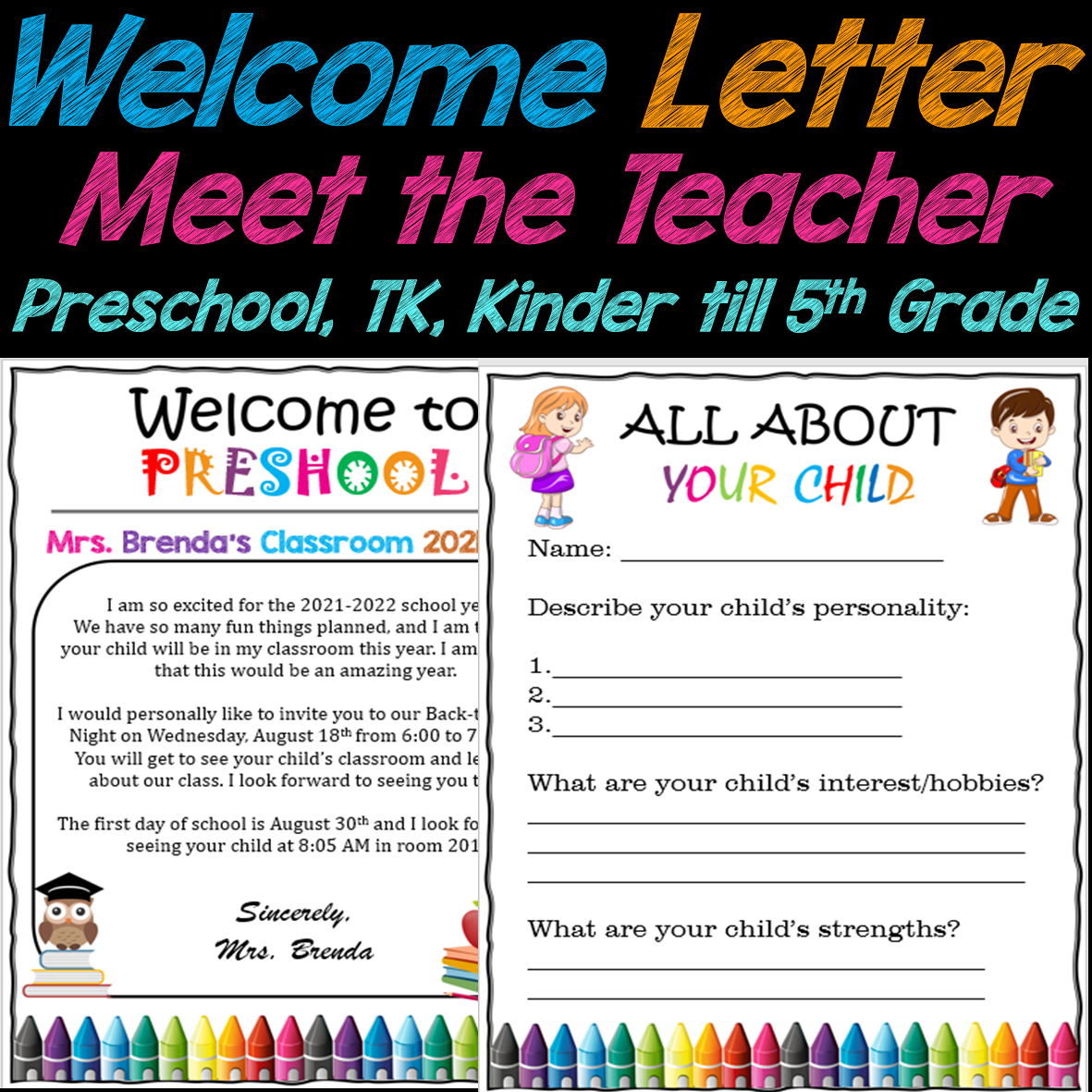 Welcome Letter Meet The Teacher Template EDITABLE Made By Teachers
