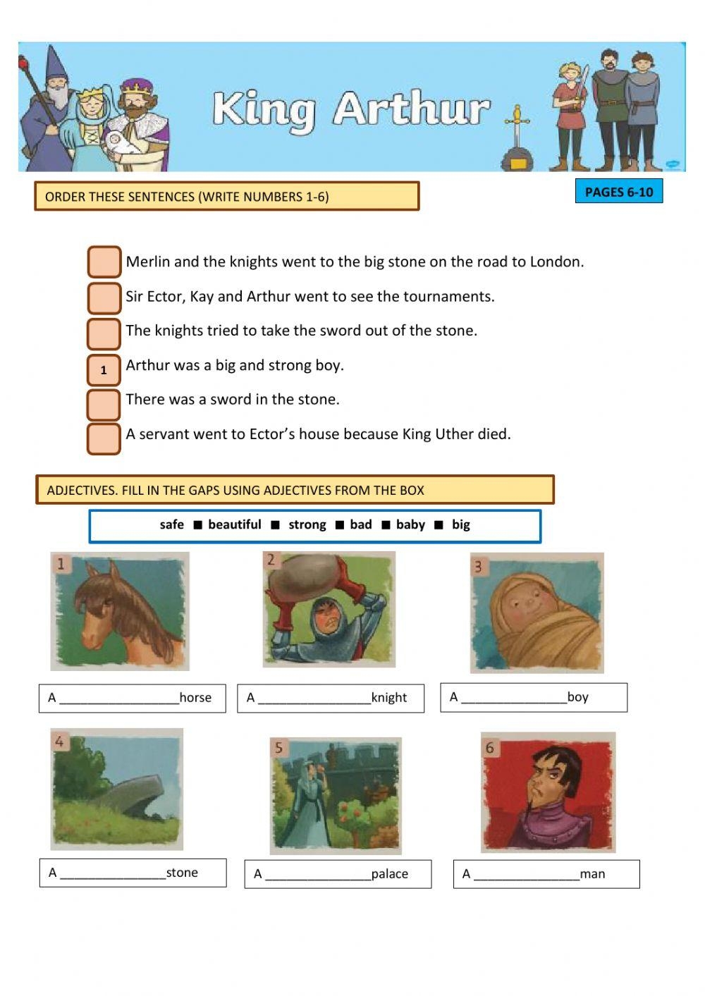 Welsh Myths And Legends King Arthur Reading Comprehension Worksheets Library
