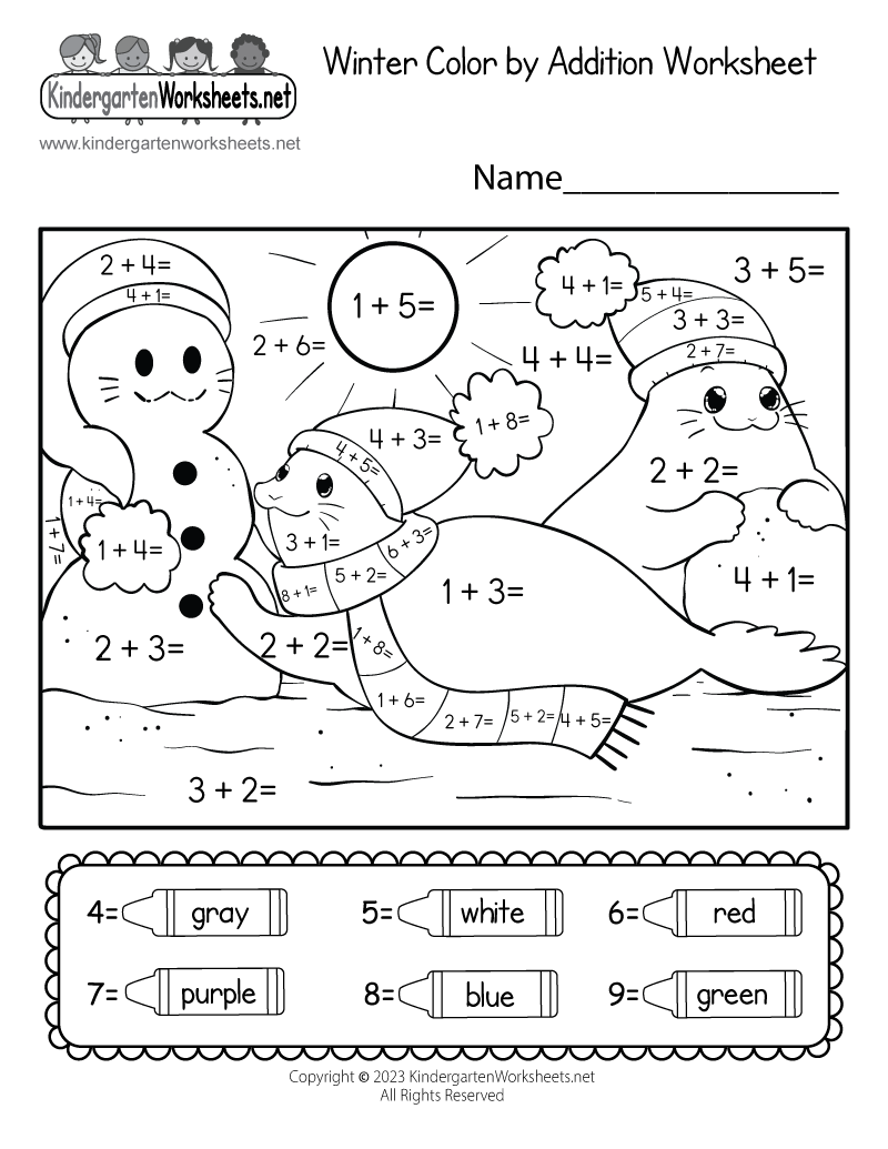 Addition Math Printable Worksheets