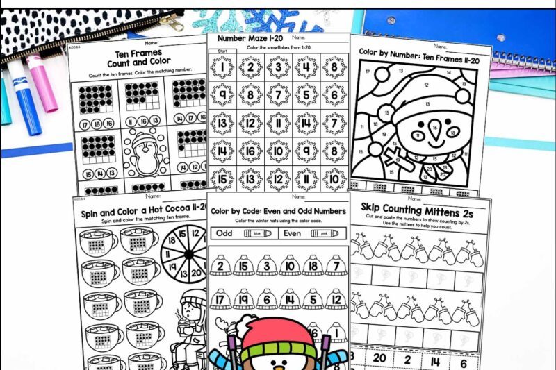 Kindergarten Winter Math Worksheets