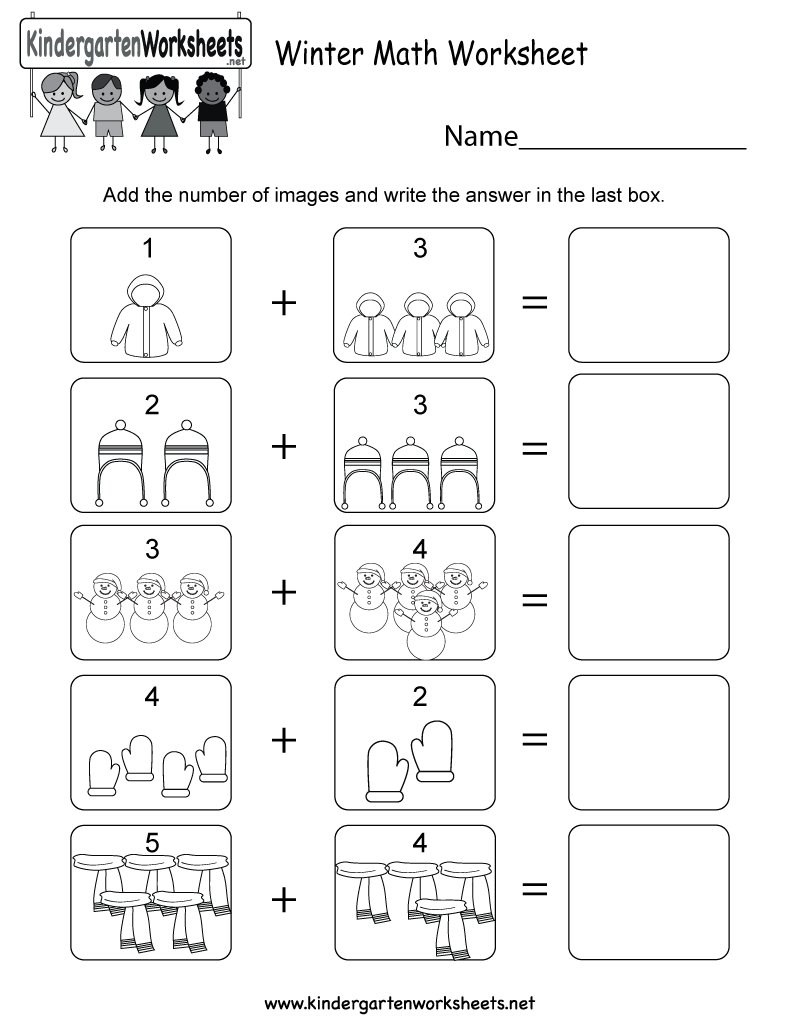 Kindergarten Winter Math Worksheets