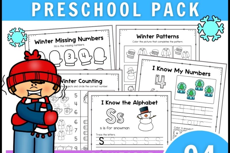 Winter Preschool Printable Pack