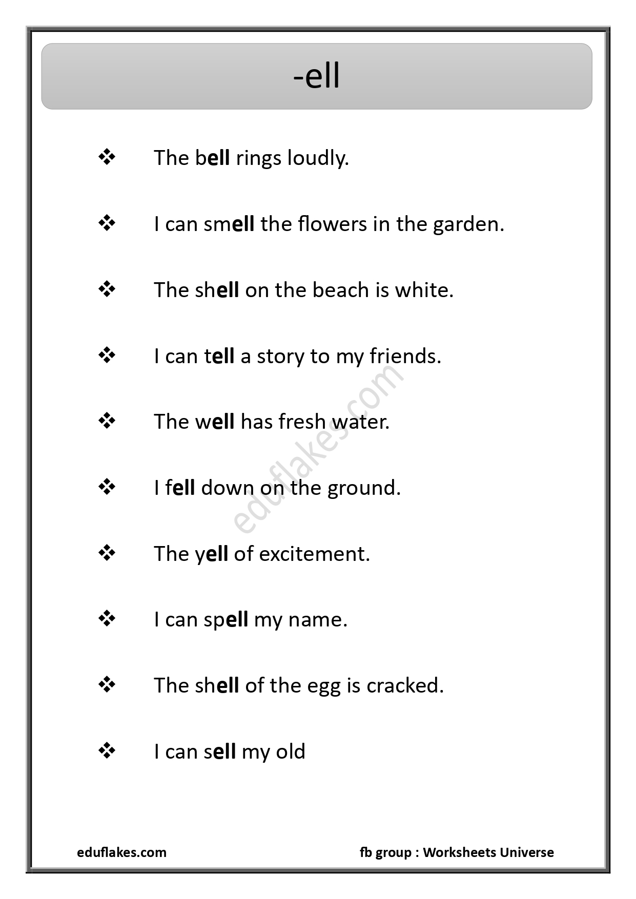 Word Family Printables Free PDF Eduflakes