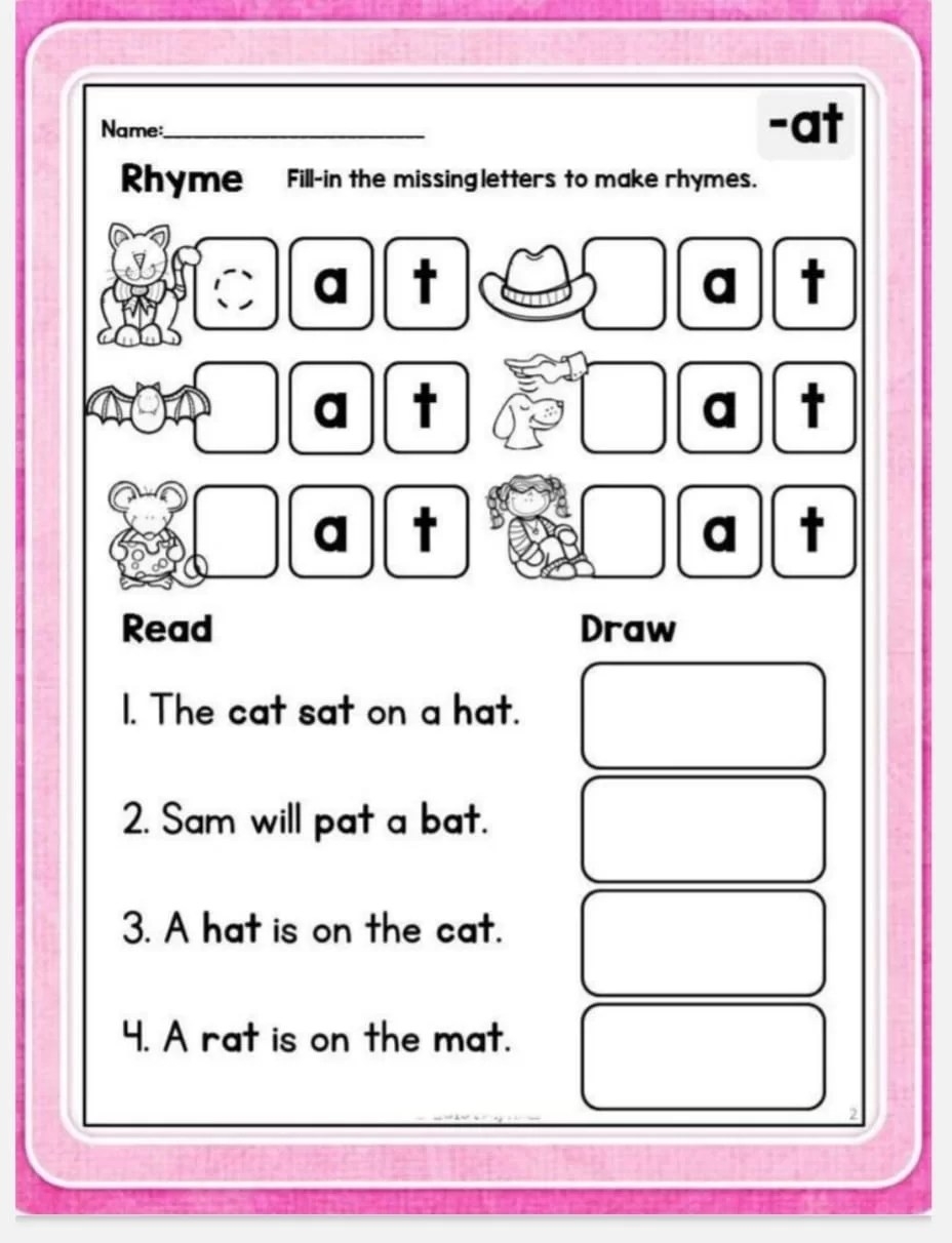 An Word Family Worksheets For Kindergarten