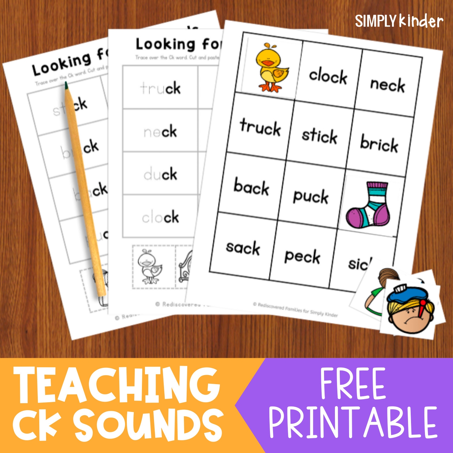 Words Ending In CK Free Activities For Kinders Simply Kinder