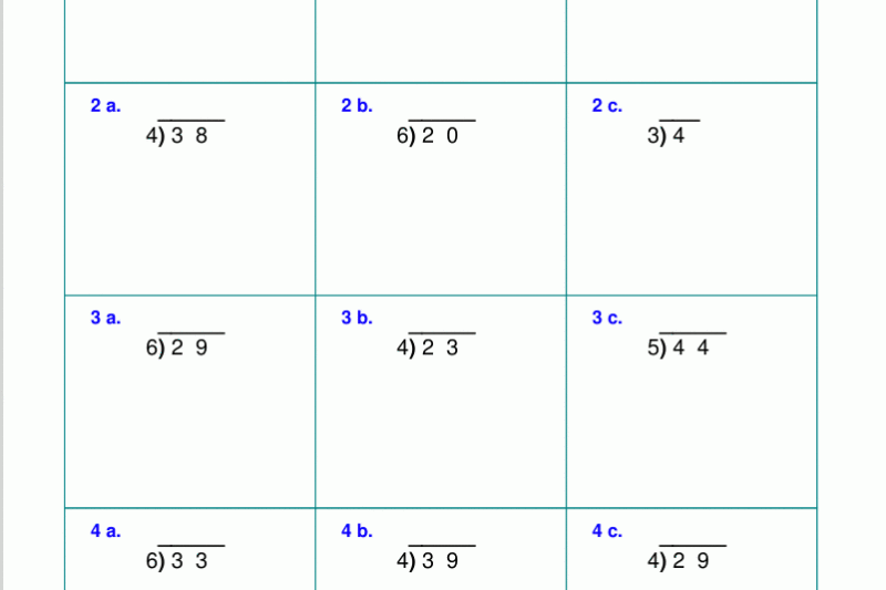 Free Printable Division Worksheets With Remainders