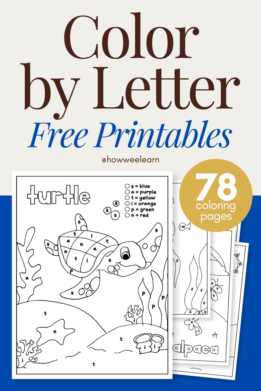 Color The Letters Kindergarten Worksheet Free