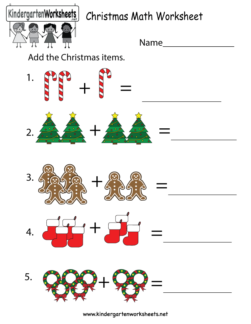 Free Christmas Math Worksheets Kindergarten