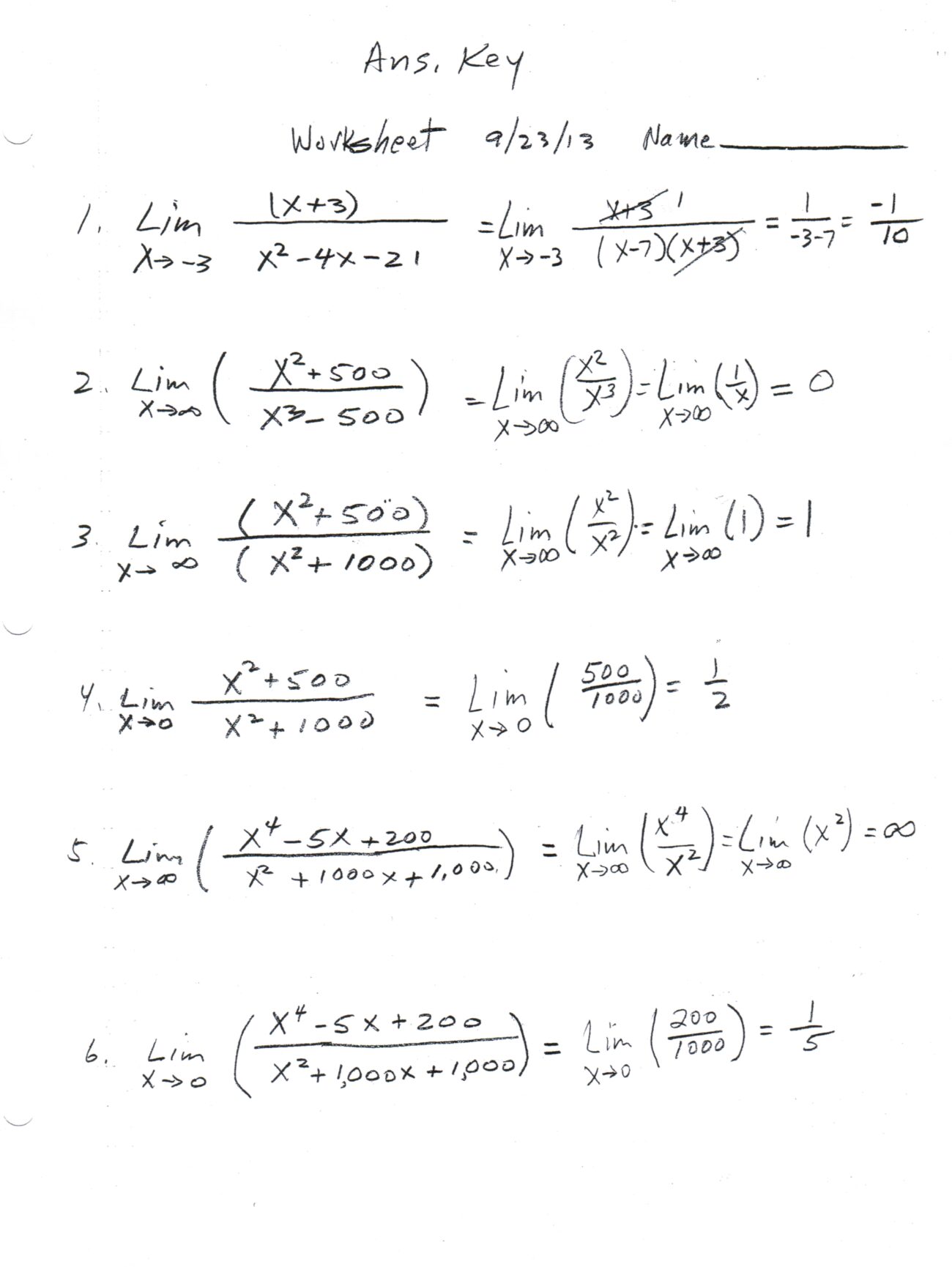 1 3 Evaluating Limits Analytically Objectives Students Will