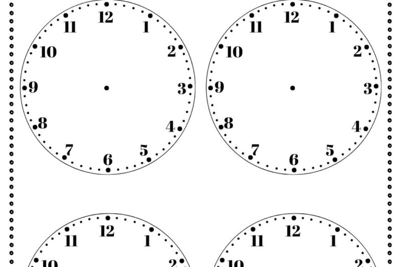 Printable Clock Face Worksheets Free