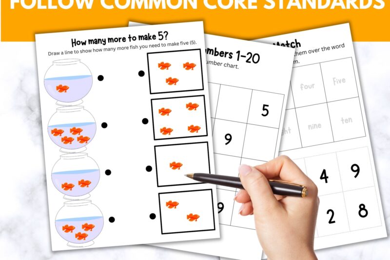 Kindergarten Common Core Standards Math Worksheets
