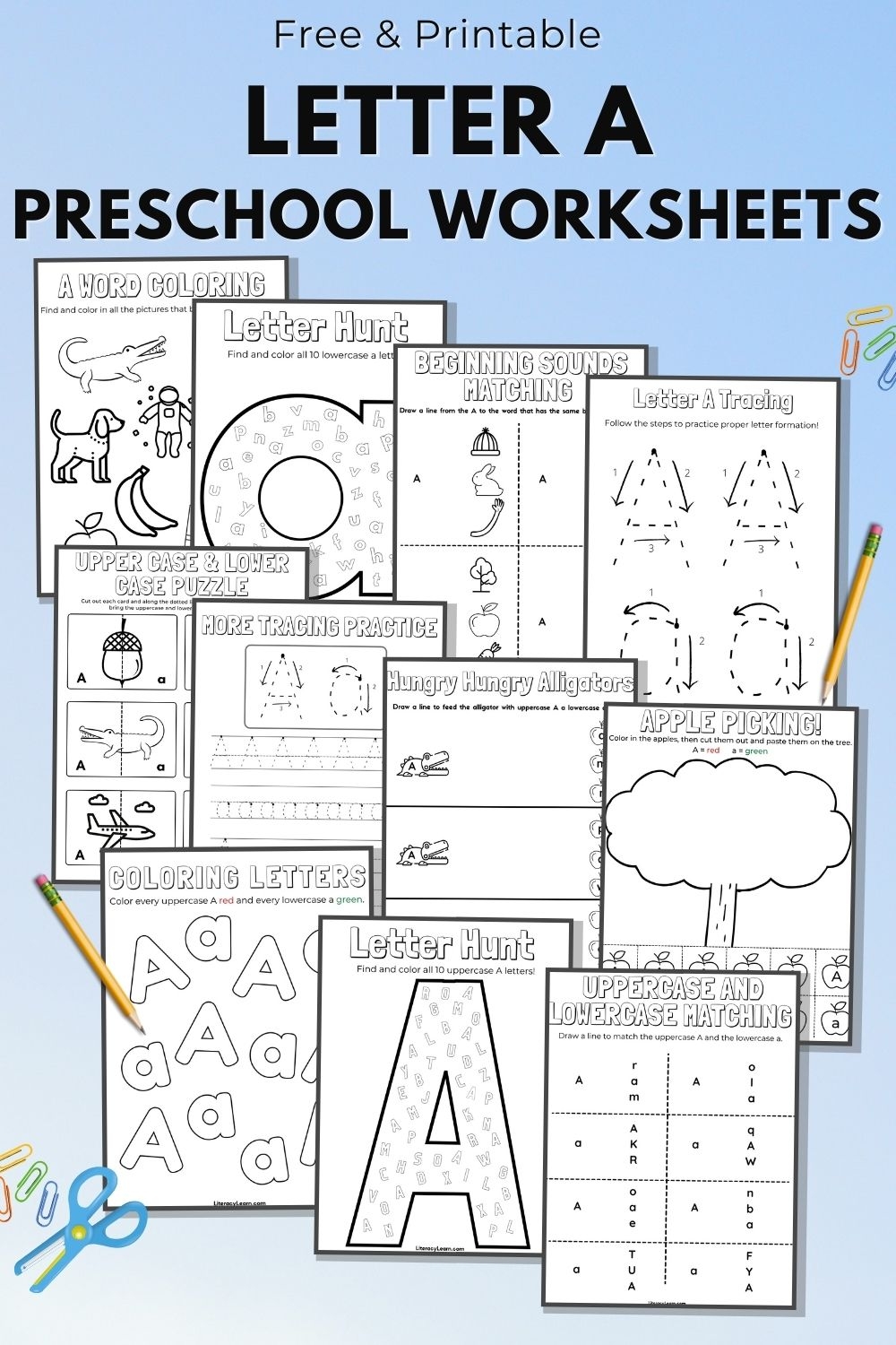 11 Letter A Worksheets For Preschool U0026 K Free Printables Literacy Learn