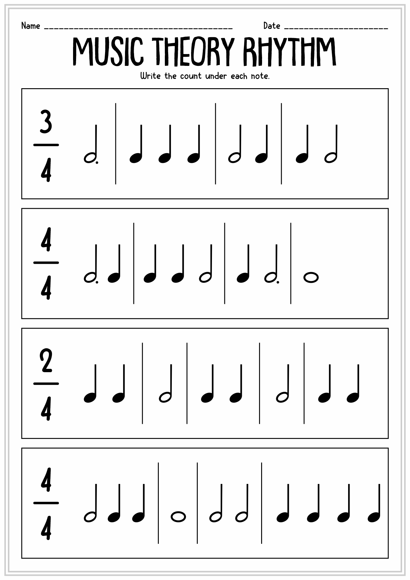 11 Music Theory Worksheets Note Value Free PDF At Worksheeto Worksheets Library
