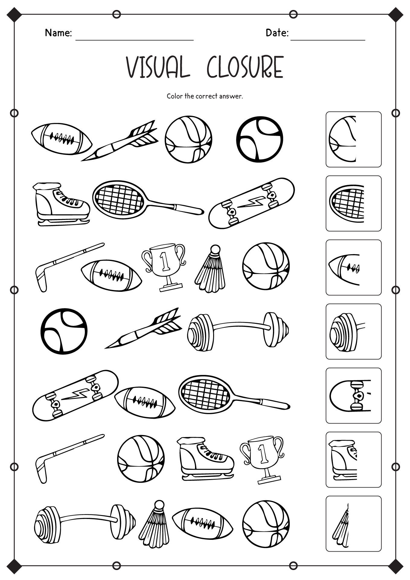 Free Printable Visual Closure Worksheets Free Printable Visual Closure Worksheets