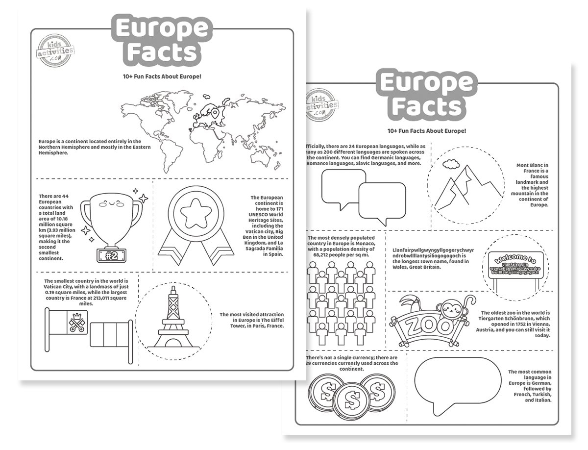Free Printable Worksheets About Europe