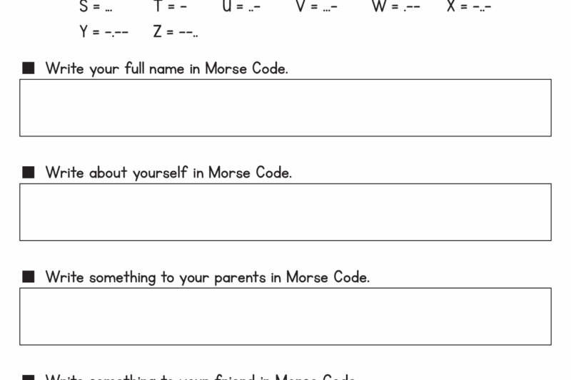 Free Printable Morse Code Worksheets Pdf