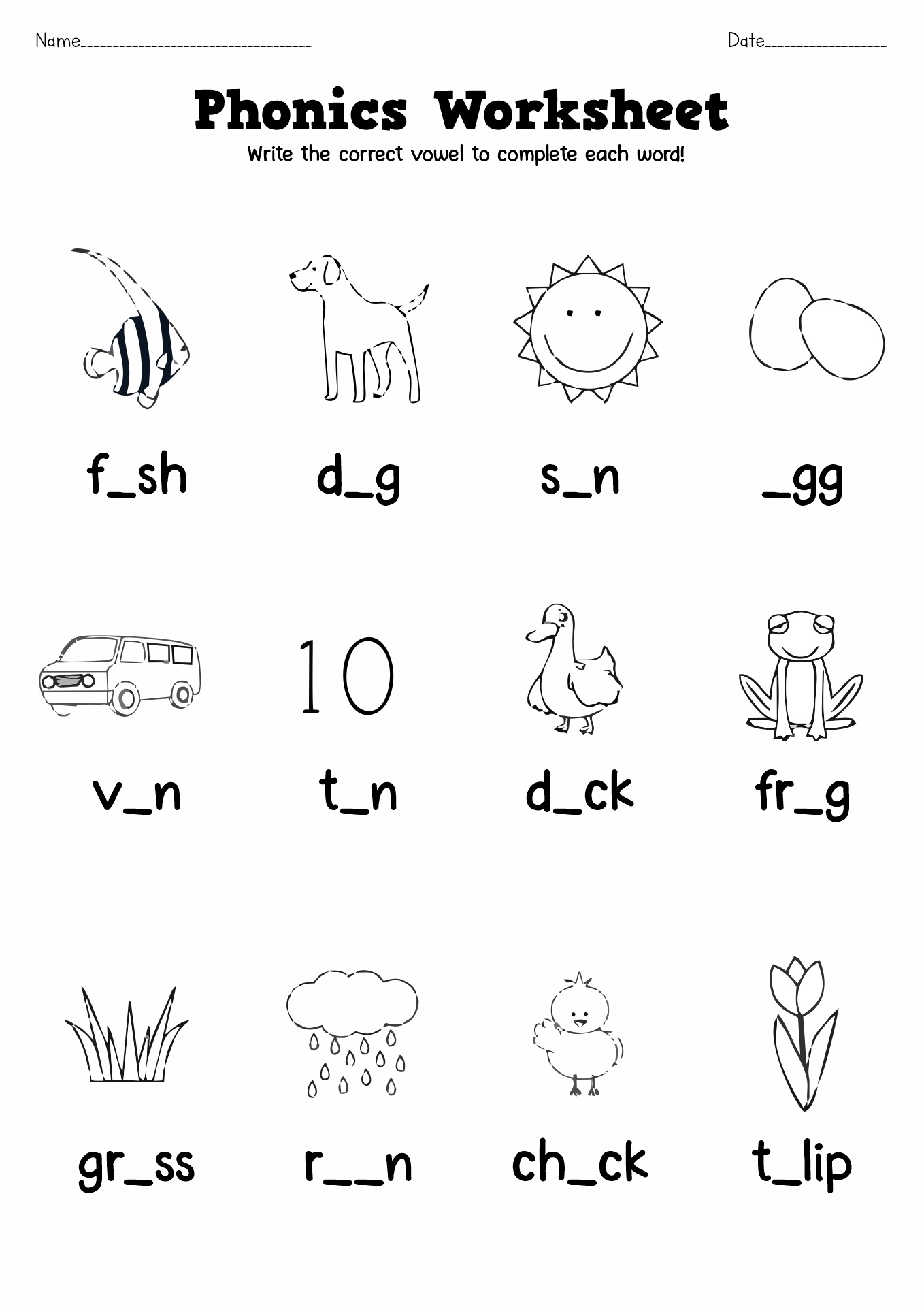 14 Free Printable Phonics Worksheets First Grade Free PDF At Worksheeto