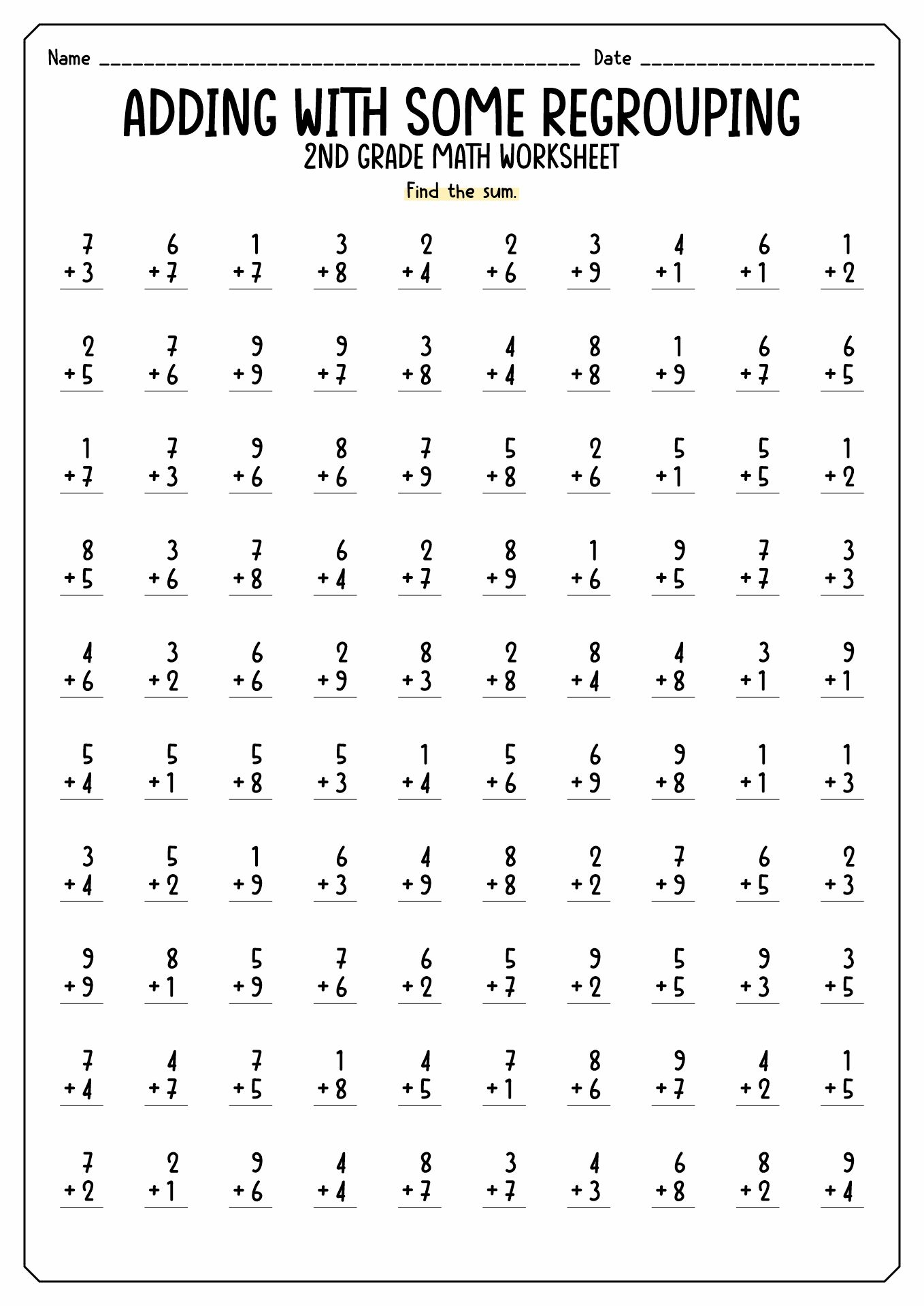 Printable 2nd Grade Free Worksheets