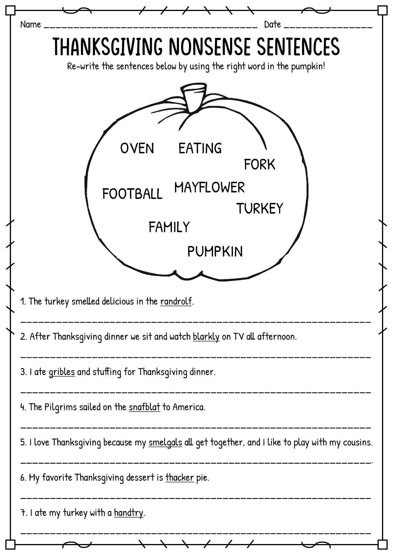Free Worksheets Language Arts Printable