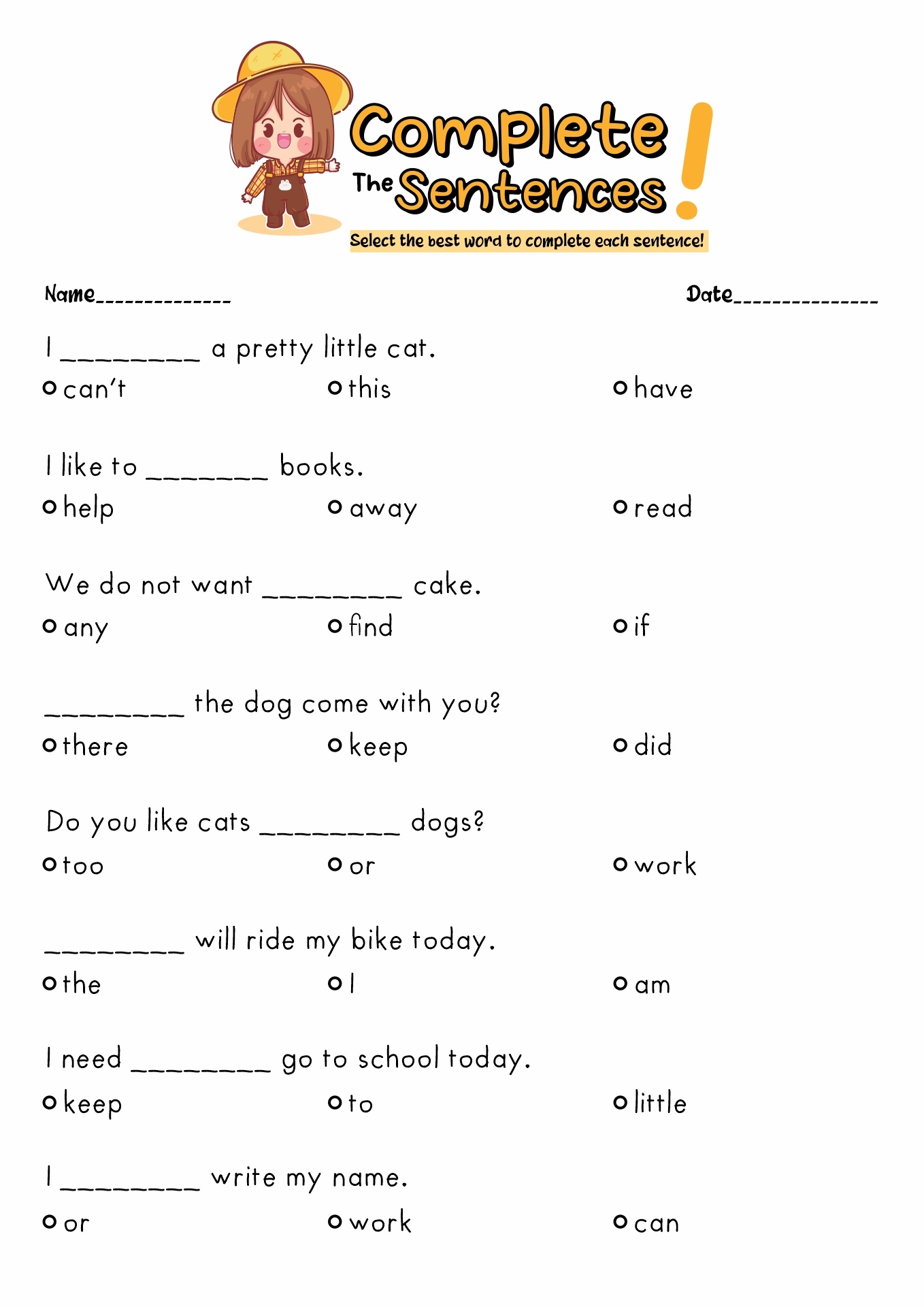 15 Kindergarten Sentence Worksheets Free PDF At Worksheeto
