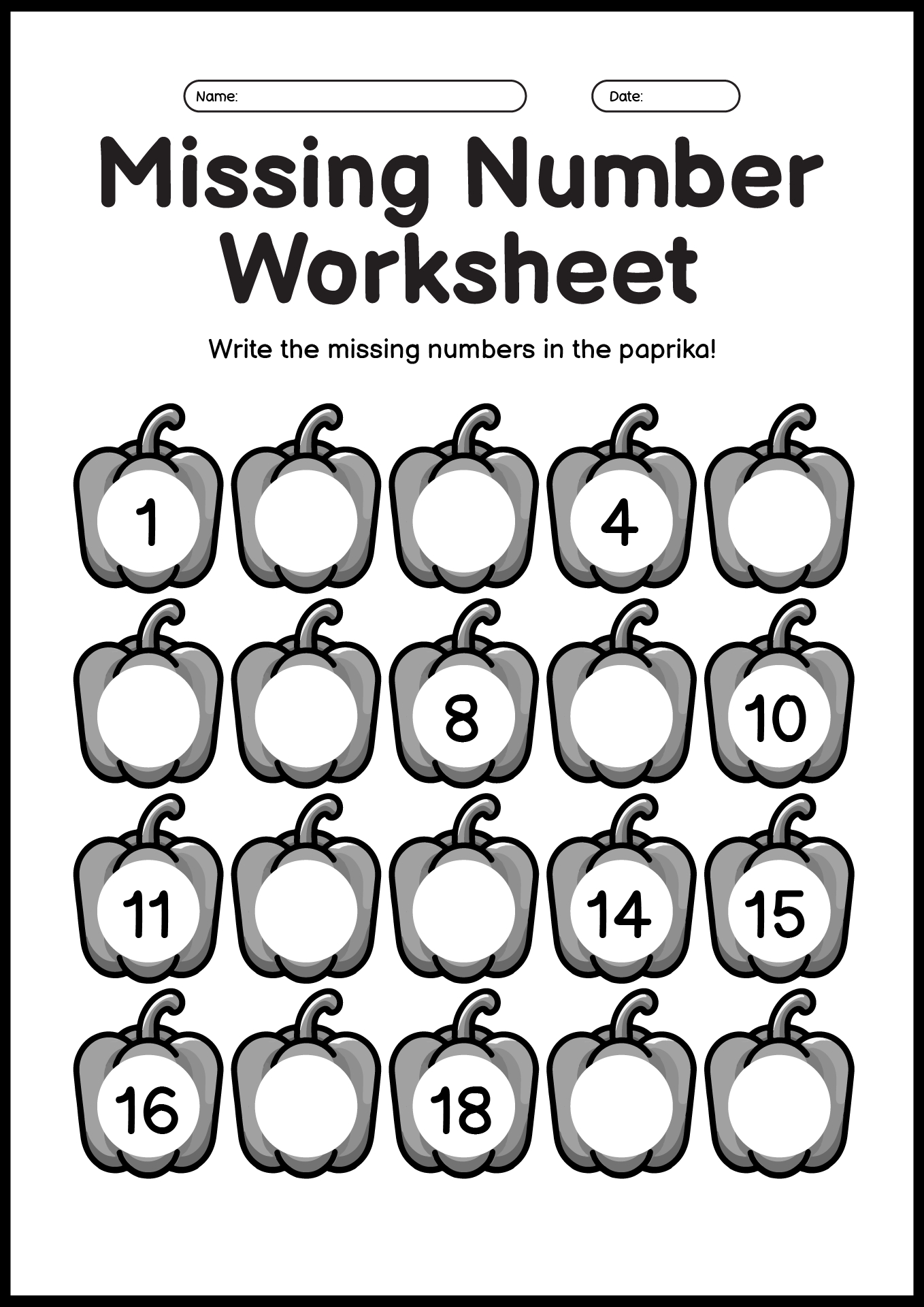 16 Missing Number Worksheets 1 20 Free PDF At Worksheeto