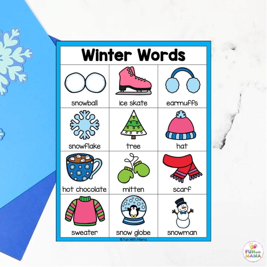 Preschool Winter Language Printable Activities