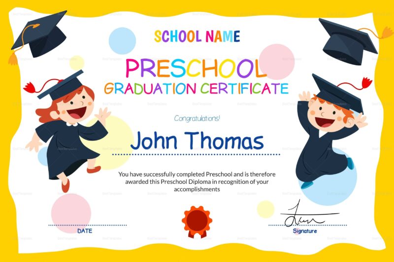 Free Printable Preschool Graduation Certificate