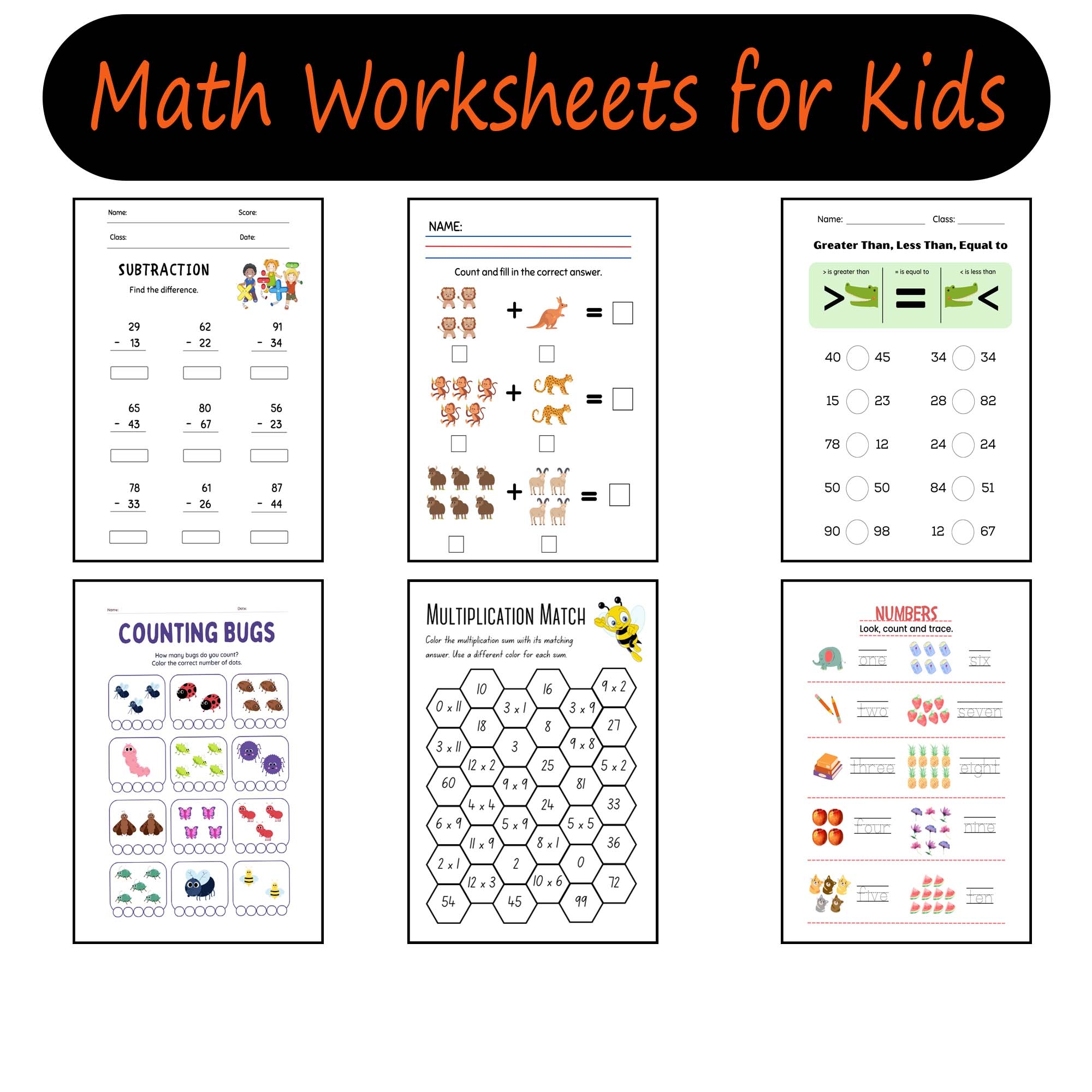 Math For 1st Graders Worksheets