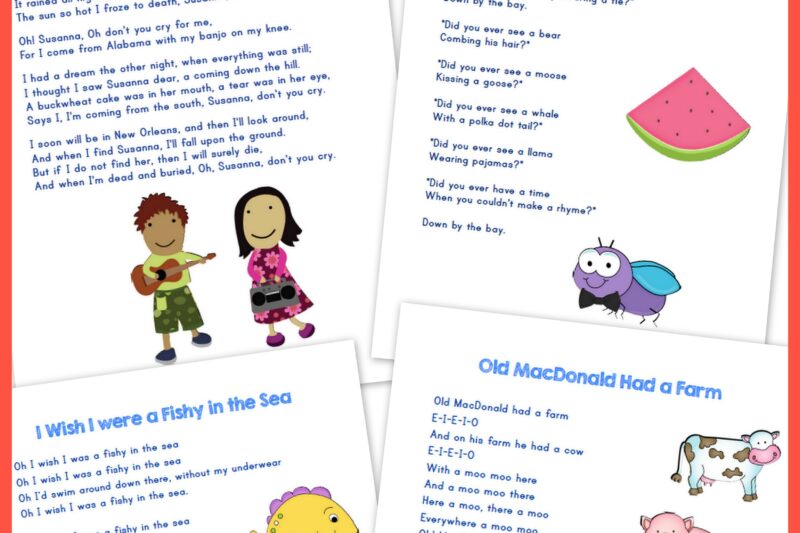 Printable Songs For Preschool