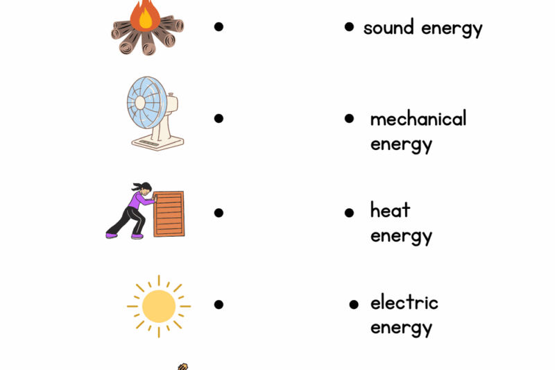 Free Printable Types Of Energy Worksheet