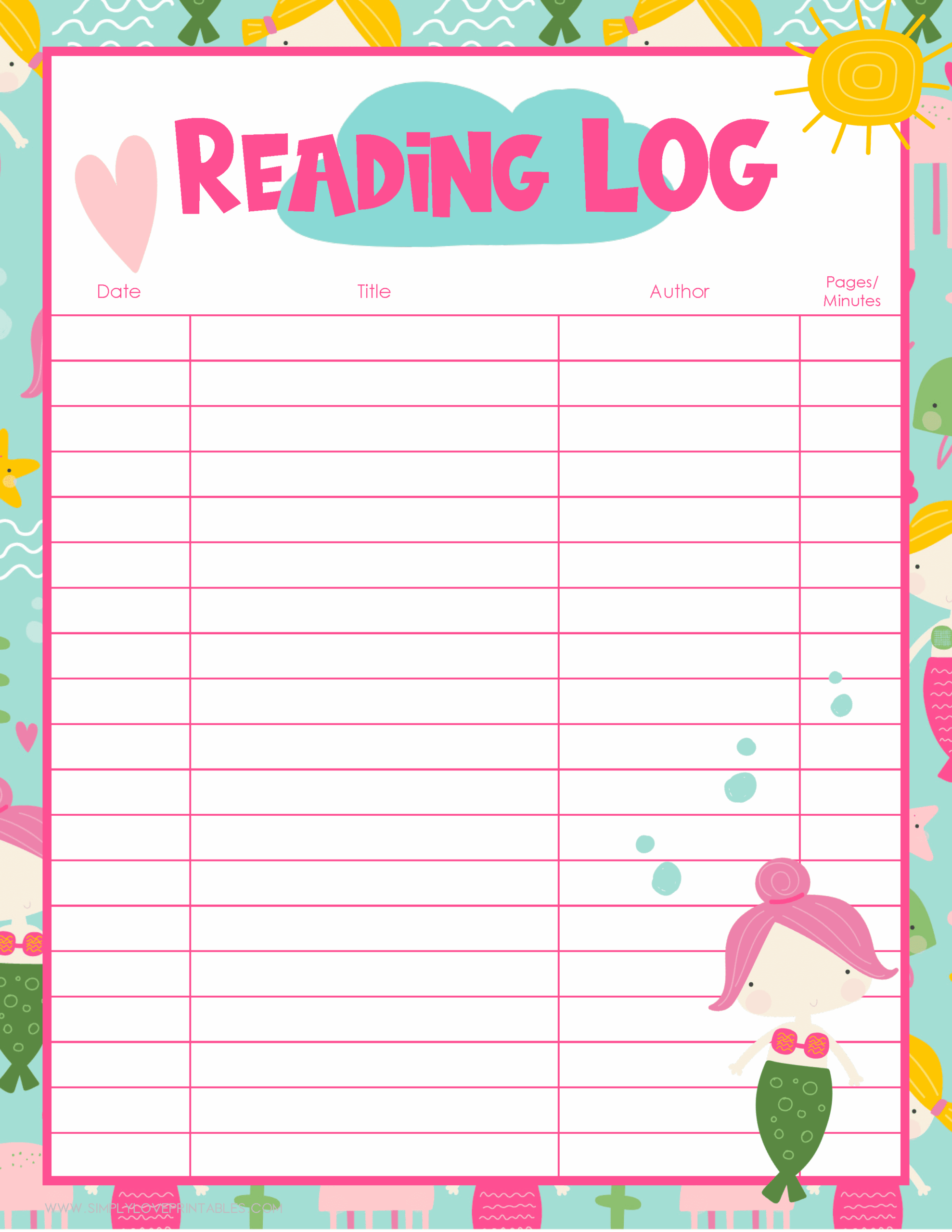 20 Free Printable Reading Logs For Kids Simply Love Printables 20 Free Printable Reading Logs For Kids Simply Love Printables